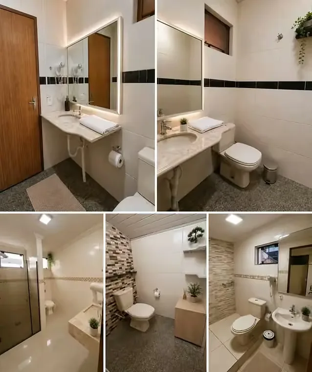 Montagem de banheiros do residencial